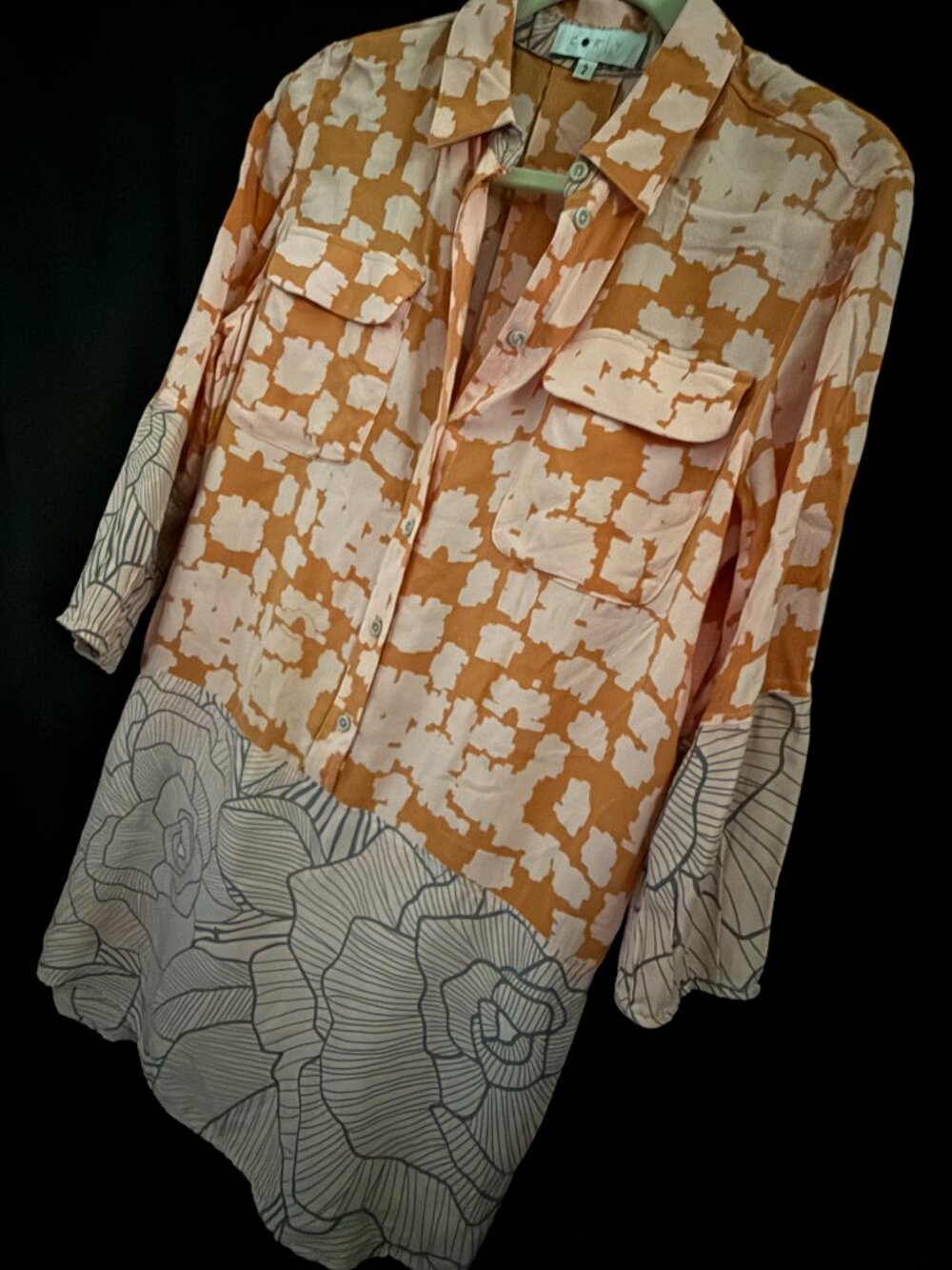 CORY Silk Blend Tunic Midi Dress | Size 2 | Boutique Brand